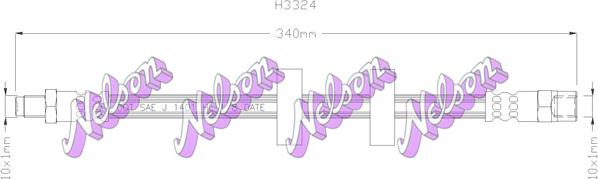 Kawe H3324 - Тормозной шланг autosila-amz.com