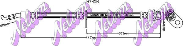 Kawe H7454 - Тормозной шланг autosila-amz.com