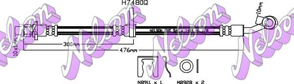 Kawe H7480Q - Тормозной шланг autosila-amz.com