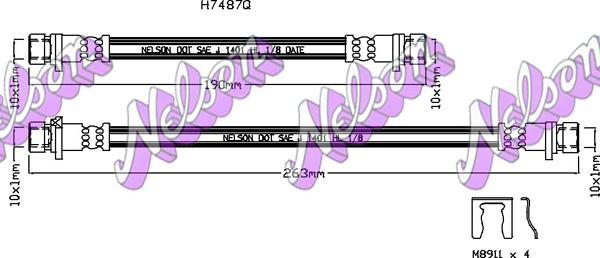 Kawe H7487Q - Тормозной шланг autosila-amz.com