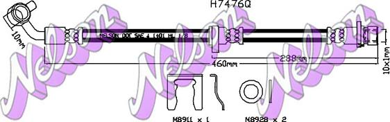 Kawe H7476Q - Тормозной шланг autosila-amz.com