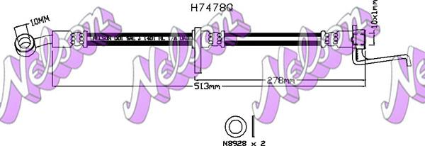 Kawe H7478Q - Тормозной шланг autosila-amz.com