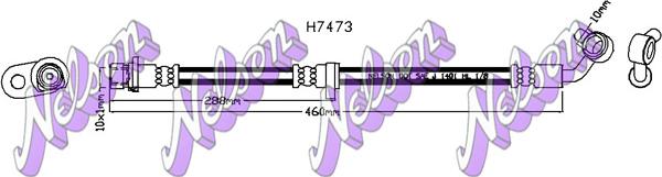 Kawe H7473 - Тормозной шланг autosila-amz.com