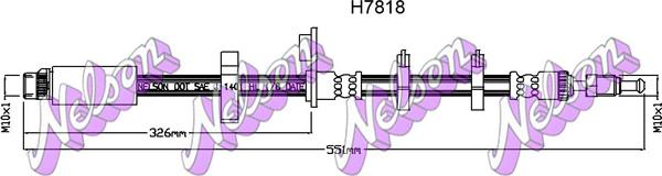 Kawe H7818 - Тормозной шланг autosila-amz.com