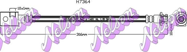 Kawe H7364 - Тормозной шланг autosila-amz.com