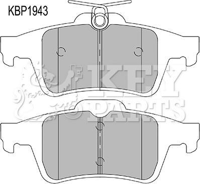 Key Parts KBP1943 - Тормозные колодки, дисковые, комплект autosila-amz.com