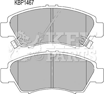 Key Parts KBP1467 - Тормозные колодки, дисковые, комплект autosila-amz.com