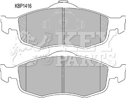 Key Parts KBP1416 - Тормозные колодки, дисковые, комплект autosila-amz.com