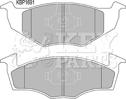 Key Parts KBP1691 - Тормозные колодки, дисковые, комплект autosila-amz.com