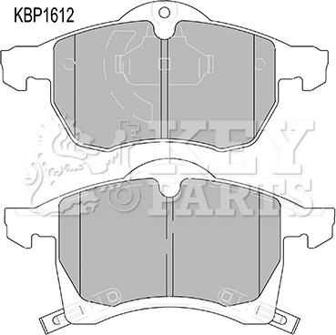Key Parts KBP1612 - Тормозные колодки, дисковые, комплект autosila-amz.com