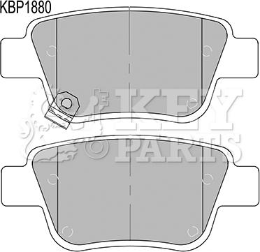 Key Parts KBP1880 - Тормозные колодки, дисковые, комплект autosila-amz.com
