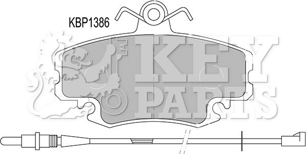 Key Parts KBP1386 - Тормозные колодки, дисковые, комплект autosila-amz.com