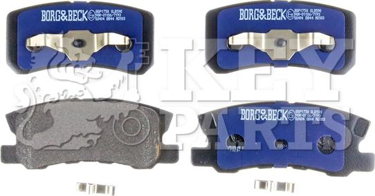 Key Parts KBP1758 - Тормозные колодки, дисковые, комплект autosila-amz.com