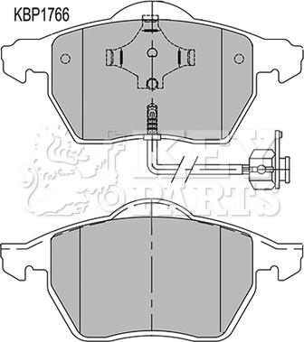 Key Parts KBP1766 - Тормозные колодки, дисковые, комплект autosila-amz.com