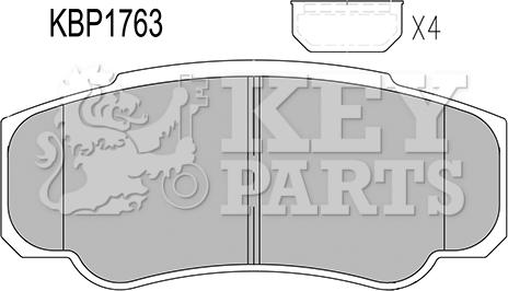 Key Parts KBP1763 - Тормозные колодки, дисковые, комплект autosila-amz.com