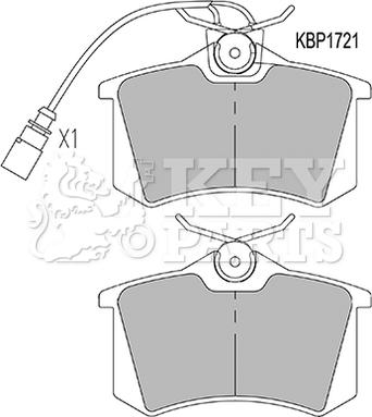 Key Parts KBP1721 - Тормозные колодки, дисковые, комплект autosila-amz.com