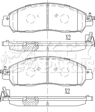 Key Parts KBP2569 - Тормозные колодки, дисковые, комплект autosila-amz.com