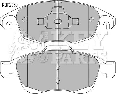 Key Parts KBP2069 - Тормозные колодки, дисковые, комплект autosila-amz.com