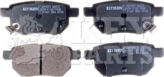 Key Parts KBP2070 - Тормозные колодки, дисковые, комплект autosila-amz.com