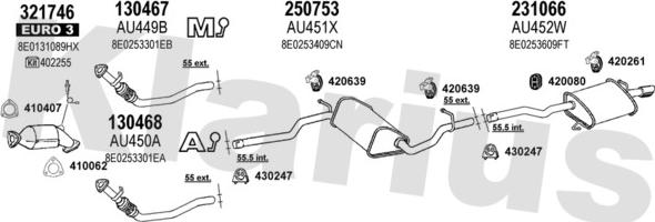 Klarius 940908E - Система выпуска ОГ autosila-amz.com