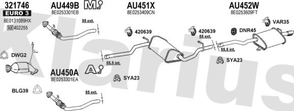 Klarius 940908U - Система выпуска ОГ autosila-amz.com