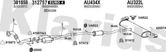 Klarius 940918U - Система выпуска ОГ autosila-amz.com