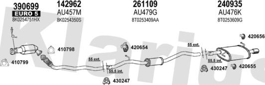 Klarius 940921E - Система выпуска ОГ autosila-amz.com
