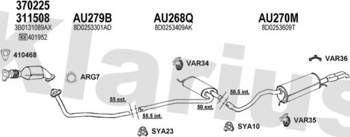 Klarius 940443U - Система выпуска ОГ autosila-amz.com