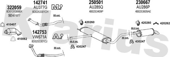 Klarius 940479E - Система выпуска ОГ autosila-amz.com