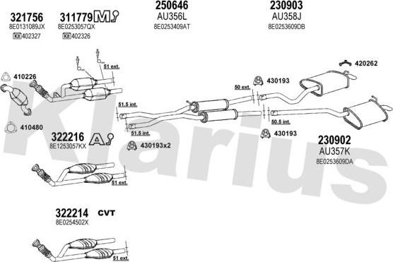 Klarius 940534E - Система выпуска ОГ autosila-amz.com