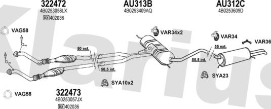 Klarius 940698U - Система выпуска ОГ autosila-amz.com