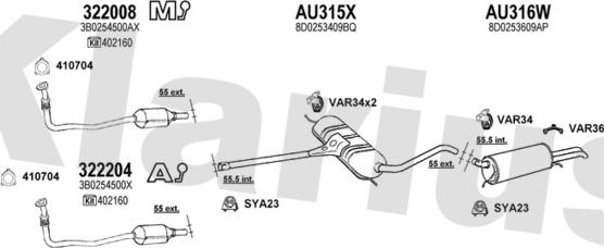 Klarius 940652U - Система выпуска ОГ autosila-amz.com