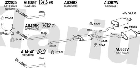 Klarius 940611U - Система выпуска ОГ autosila-amz.com