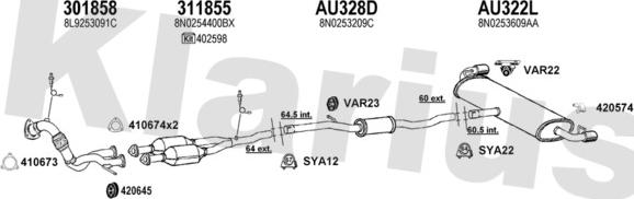 Klarius 940637U - Система выпуска ОГ autosila-amz.com
