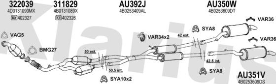 Klarius 940628U - Система выпуска ОГ autosila-amz.com