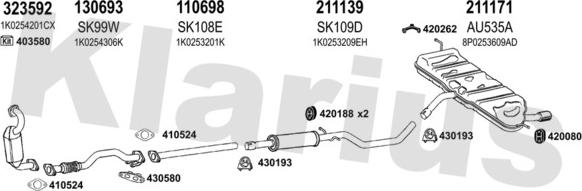 Klarius 940890E - Система выпуска ОГ autosila-amz.com