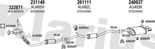 Klarius 940811E - Система выпуска ОГ autosila-amz.com