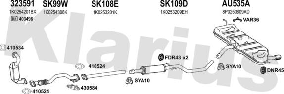 Klarius 940889U - Система выпуска ОГ autosila-amz.com