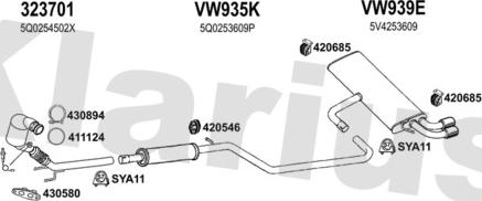 Klarius 940884U - Система выпуска ОГ autosila-amz.com