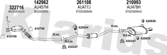 Klarius 940826E - Система выпуска ОГ autosila-amz.com