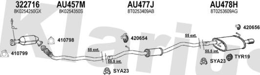 Klarius 940826U - Система выпуска ОГ autosila-amz.com