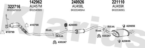 Klarius 940761E - Система выпуска ОГ autosila-amz.com
