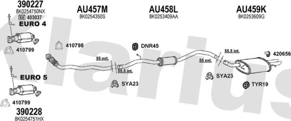 Klarius 940762U - Система выпуска ОГ autosila-amz.com