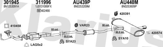 Klarius 940701U - Система выпуска ОГ autosila-amz.com