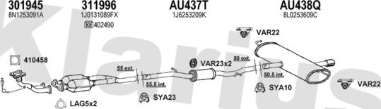 Klarius 940702U - Система выпуска ОГ autosila-amz.com