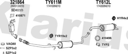 Klarius 900413U - Система выпуска ОГ autosila-amz.com