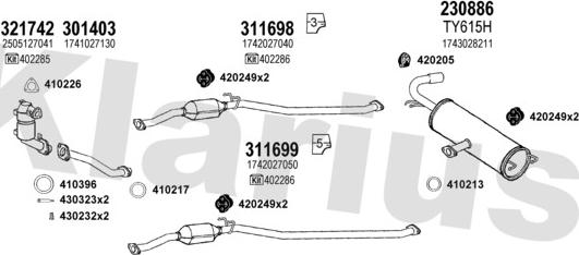 Klarius 900417E - Система выпуска ОГ autosila-amz.com