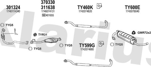 Klarius 900393U - Система выпуска ОГ autosila-amz.com
