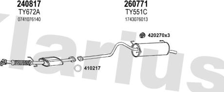 Klarius 900371E - Система выпуска ОГ autosila-amz.com