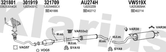 Klarius 930905U - Система выпуска ОГ autosila-amz.com